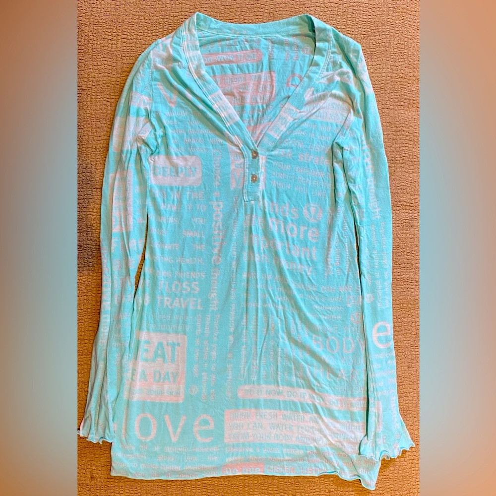 Lululemon Light Blue manifesto Long Sleeve Top
